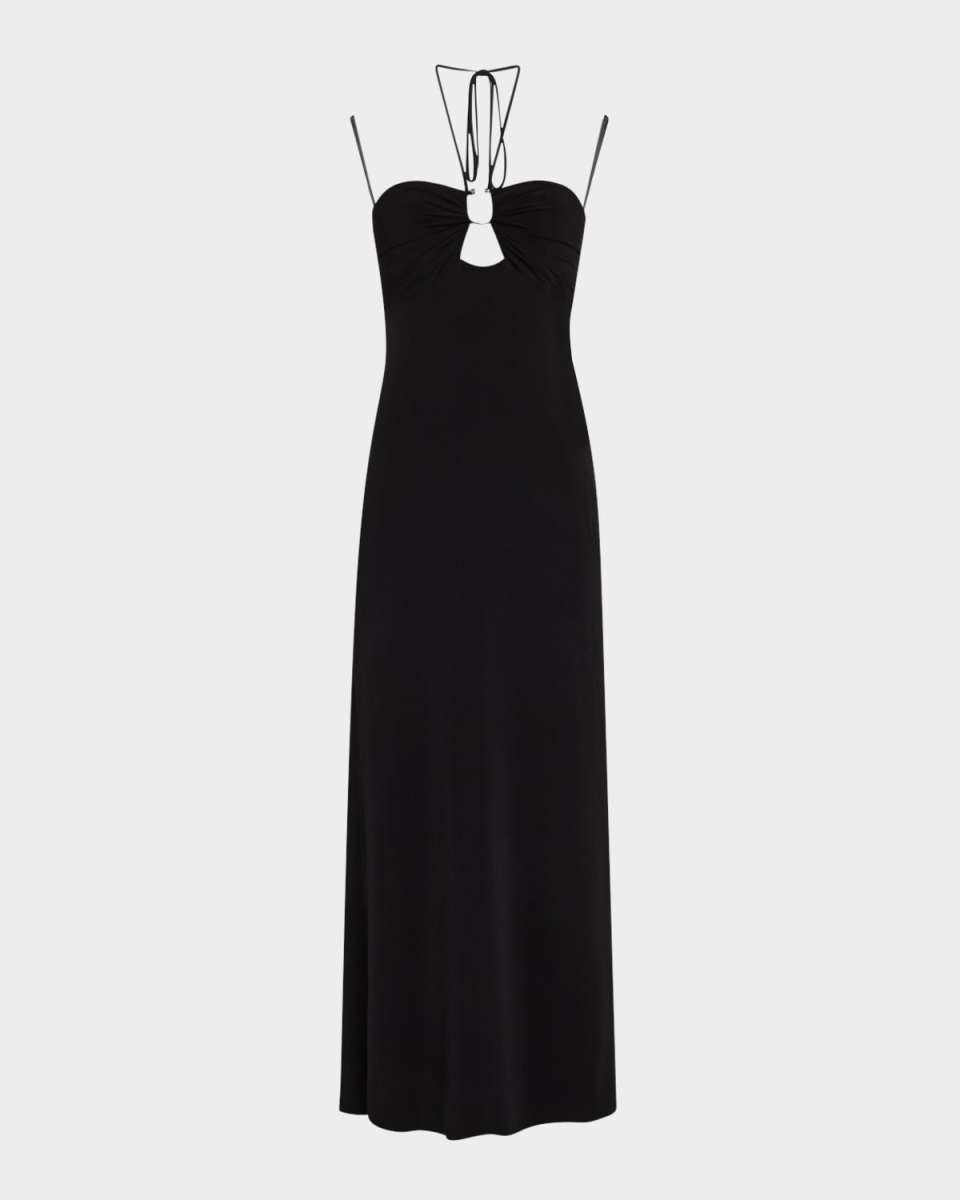 Cutout Sweetheart Halter Maxi Dress